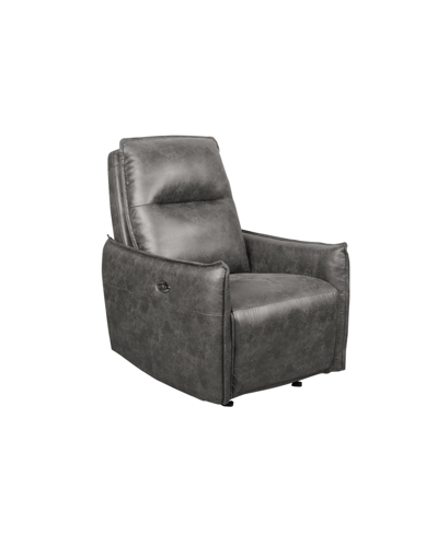 Shop Lifestyle Solutions Relax A Lounger Tyr 32" Faux Leather Power Recliner With Usb Port In Charcoal