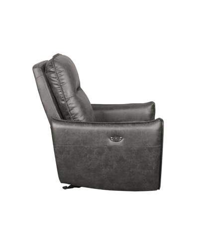 Lifestyle Solutions Relax A Lounger Tyr 32" Faux Leather Power Recliner With Usb Port In Charcoal