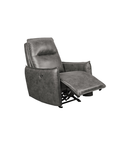 Shop Lifestyle Solutions Relax A Lounger Tyr 32" Faux Leather Power Recliner With Usb Port In Charcoal