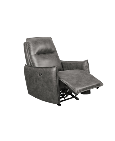 Lifestyle Solutions Relax A Lounger Tyr 32" Faux Leather Power Recliner With Usb Port In Charcoal