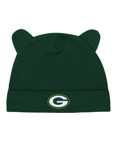 Shop Outerstuff Infant Boys And Girls Green, White Green Bay Packers Baby Bear Cuffed Knit Hat Set In Green,white