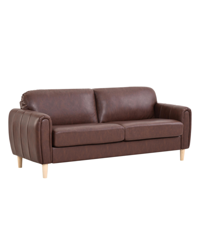 Shop Serta Gorm 78" Faux Leather Sofa In Brown