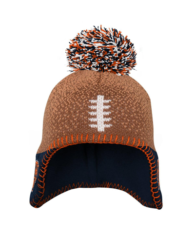 Shop Outerstuff Infant Boys And Girls Brown Chicago Bears Football Head Knit Hat With Pom