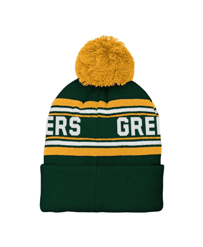Shop Outerstuff Preschool Boys And Girls Green Green Bay Packers Jacquard Cuffed Knit Hat With Pom