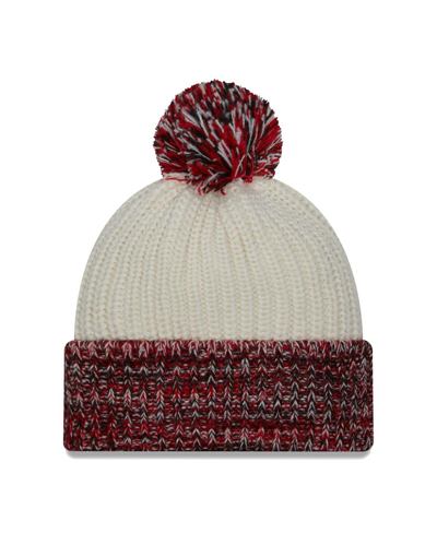 Shop New Era Women's  Cream Ohio State Buckeyes Fresh Cuffed Knit Hat With Pom