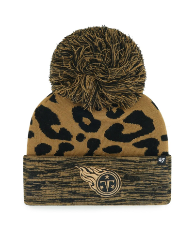 Shop 47 Brand Women's ' Brown Tennessee Titans Rosette Cuffed Knit Hat With Pom