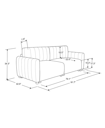 Serta Sif 92" Convertible Sofa In Ivory
