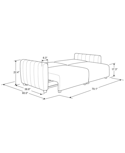 Serta Sif 92" Convertible Sofa In Ivory