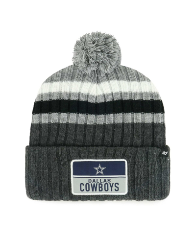 47 Brand Men's ' Gray Dallas Cowboys Stack Cuffed Knit Hat With Pom In Gray