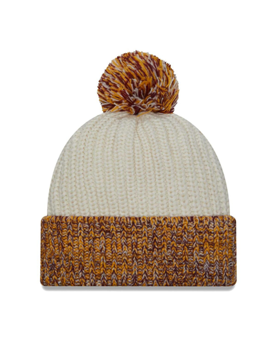 Shop New Era Women's  Cream Minnesota Golden Gophers Fresh Cuffed Knit Hat With Pom