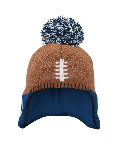 Shop Outerstuff Preschool Boys And Girls Brown Indianapolis Colts Football Head Knit Hat With Pom