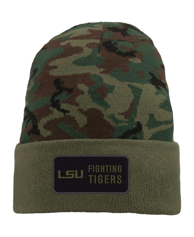 Shop Nike Men's  Camo Lsu Tigers Military-inspired Pack Cuffed Knit Hat