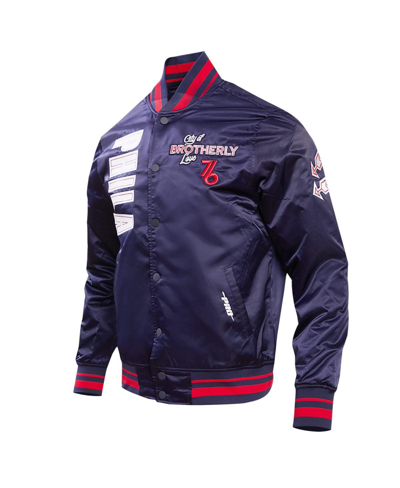 Pro Standard Men's  Navy Philadelphia 76ers 2023/24 City Edition Satin Full-snap Jacket In Navy