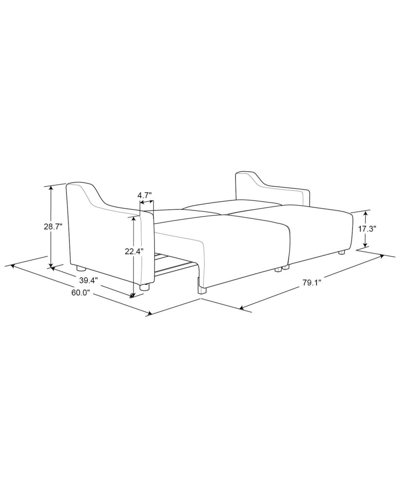 Serta Eilidh 90" Convertible Sofa In Cream