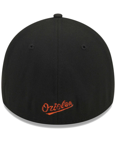 New Era Men's  Black Baltimore Orioles Logo 39thirty Flex Hat In Black