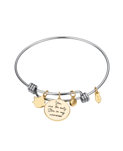 Disney Unwritten Multi Enamel Wish Star And Asha Bangle Bracelet In Silver