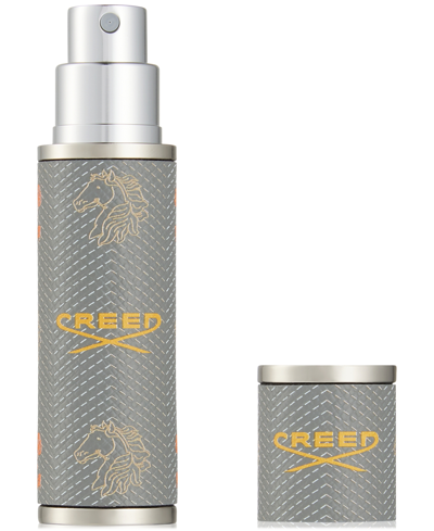 Shop Creed Leather Refillable Travel Atomizer Grey, 0.16 Oz. In No Color
