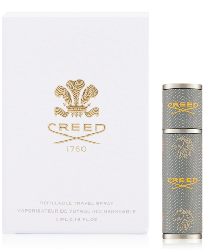 Shop Creed Leather Refillable Travel Atomizer Grey, 0.16 Oz. In No Color