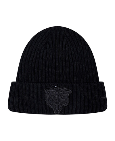 Shop Pro Standard Men's  Chicago Bears Triple Black Cuffed Knit Hat