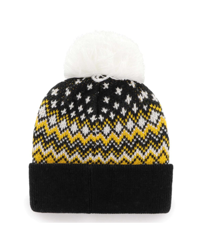 Shop 47 Brand Women's ' Black Pittsburgh Steelers Elsa Cuffed Knit Hat With Pom