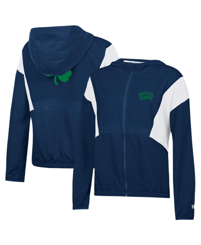 Under Armour Women's  Navy, White Notre Dame Fighting Irish Game Day Full-zip Jacket In Navy,white