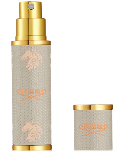Shop Creed Leather Refillable Travel Atomizer Beige, 0.16 Oz. In No Color