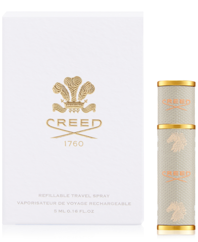 Shop Creed Leather Refillable Travel Atomizer Beige, 0.16 Oz. In No Color