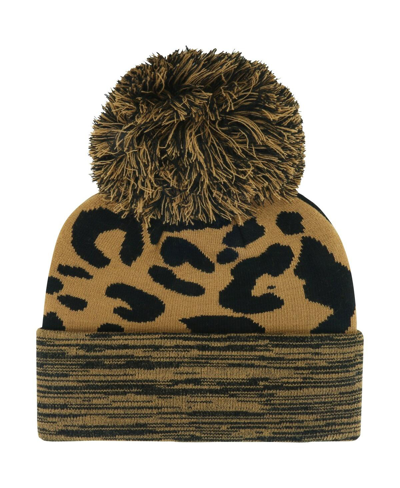 47 BRAND WOMEN'S '47 BRAND BROWN MICHIGAN STATE SPARTANS ROSETTE CUFFED KNIT HAT WITH POM 