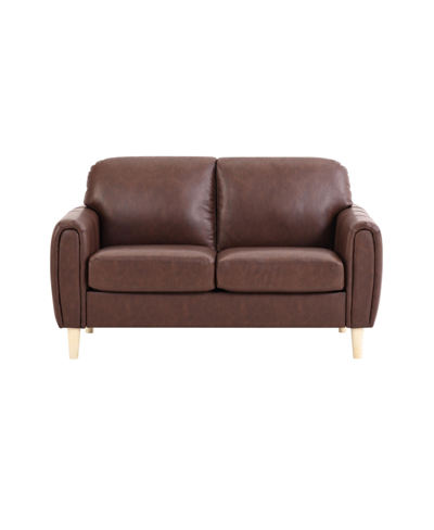 Serta Gorm 58" Faux Leather Loveseat In Brown