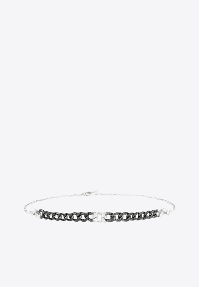Shop Yeprem Black Strada Diamond Choker Necklace In 18-karat White Gold In Silver