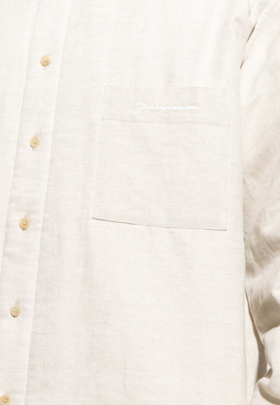 Shop Jacquemus Boulanger Padded Overshirt In Cream