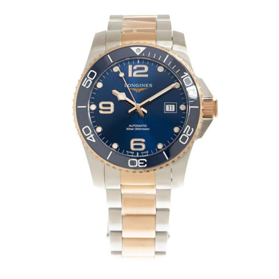 浪琴(LONGINES)男士 Hydro Conquest 18kt 玫瑰金不锈钢蓝色表盘经典时尚商务机械手表
