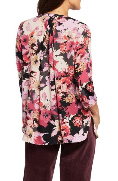 Shop Nydj High-low Crepe Blouse In Helena