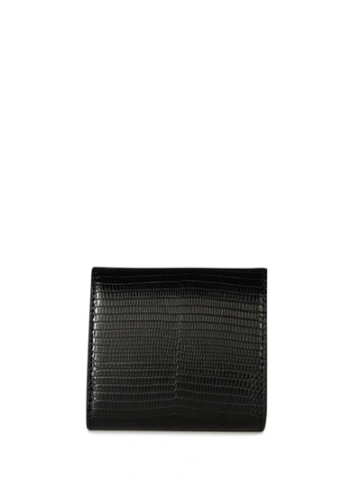 Shop Moschino Lizard Effect Logo Wallet In Black