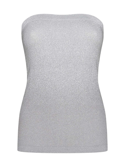 Shop Wolford Top In Silver Shine