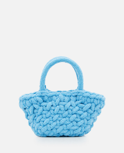 Shop Alanui Icon Teddy Small Tote Bag In Clear Blue