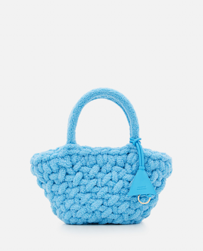 Shop Alanui Icon Teddy Small Tote Bag In Clear Blue