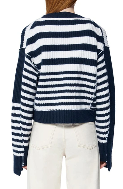 Shop Simkhai Adara Mixed Stripe Wool & Cashmere Cardigan In Midnight Multi