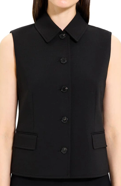 Shop Theory Tailored Wool Blend Vest In Black