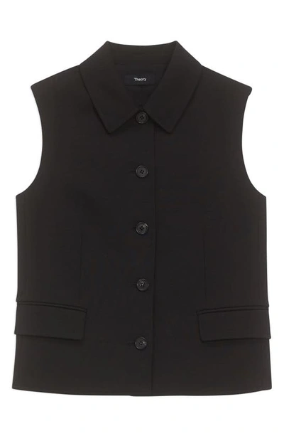 Shop Theory Tailored Wool Blend Vest In Black