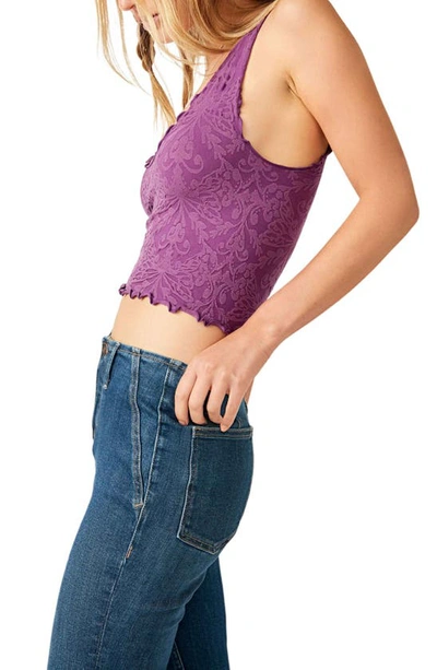 Shop Free People Intimately Fp Here For You Racerback Crop Tank In Grape Juice