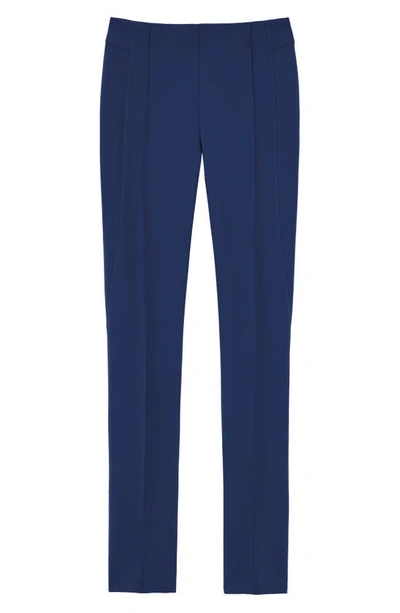 Lafayette 148 Gramercy Acclaimed-stretch Pants In Midnight Blue