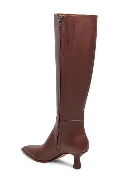 Shop Dolce Vita Auggie Pointed Toe Knee High Boot In Chocolate Dritan Leather