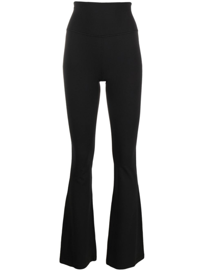Shop Lululemon Black Groove Super-high-rise Flared Trousers