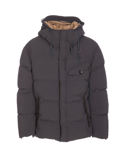 Shop Ten C Survival Hooded Drawstring Down Jacket In Grey