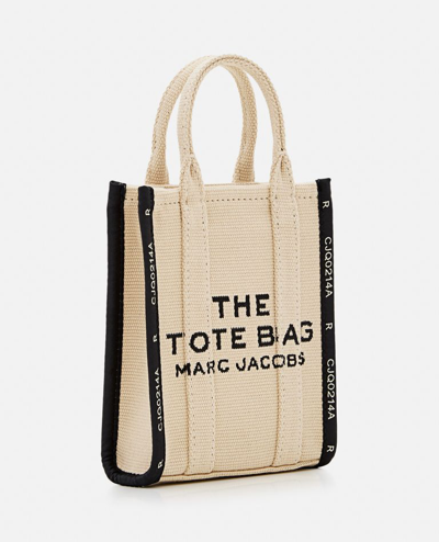 Shop Marc Jacobs The Phone Jacquard Tote Bag In Beige