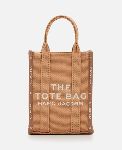 Shop Marc Jacobs The Phone Jacquard Tote Bag In Beige