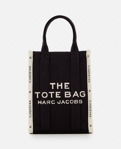Shop Marc Jacobs The Phone Jacquard Tote Bag In Black