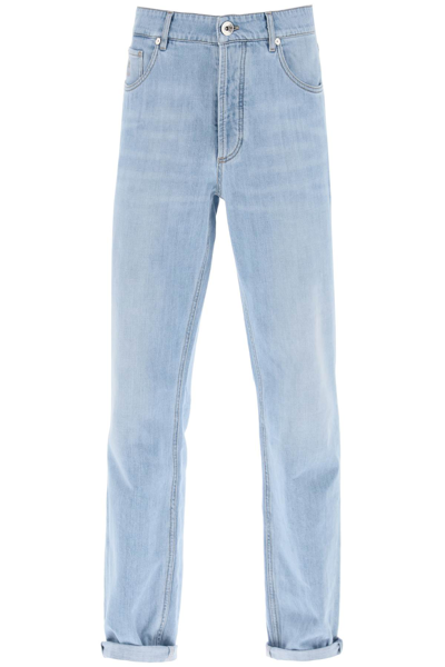 Brunello Cucinelli Traditional Fit Denim Jeans In Light Wash Denim