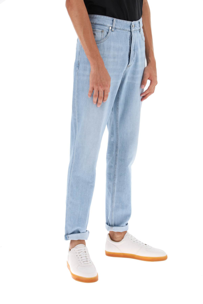 Brunello Cucinelli Traditional Fit Denim Jeans In Light Wash Denim